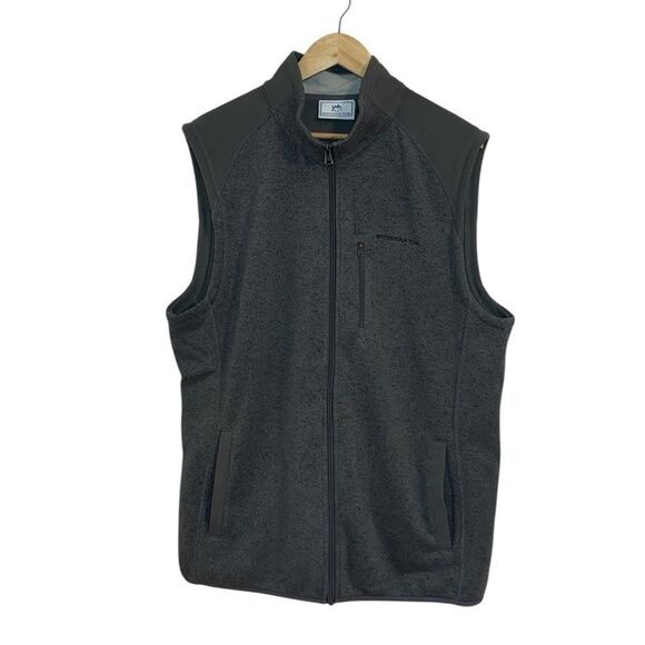 Men’s Southern Tide Grey Zip Vest, XL - Picture 1 of 6